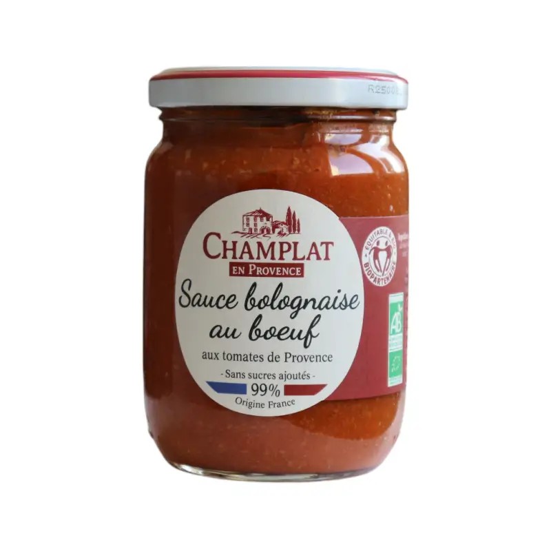 Bolognaise bœuf Réserve de Champlat – 240 g RESERVE DE CHAMPLAT  dans votre magasin bio en ligne Etiketbio.eu