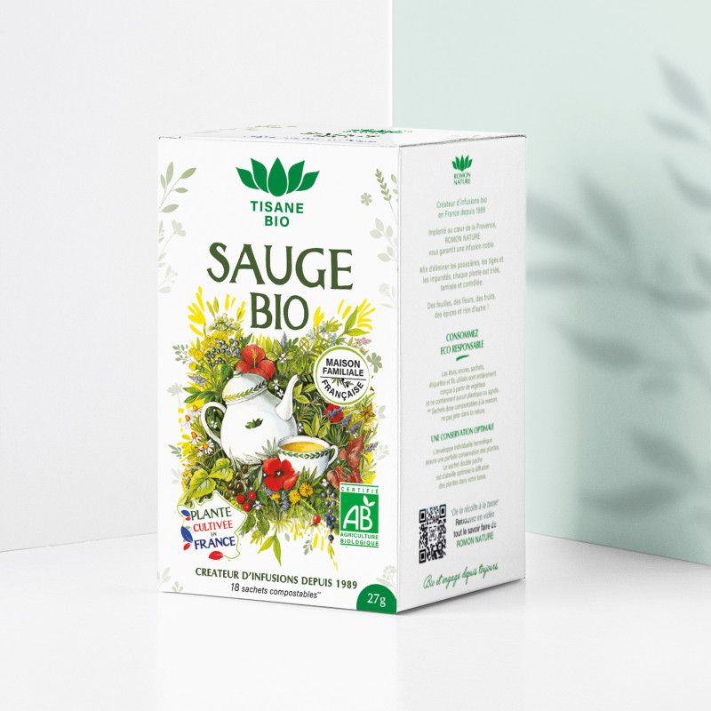 Sauge bio France Romon Nature – 18 sachets Romon Nature  dans votre magasin bio en ligne Etiketbio.eu