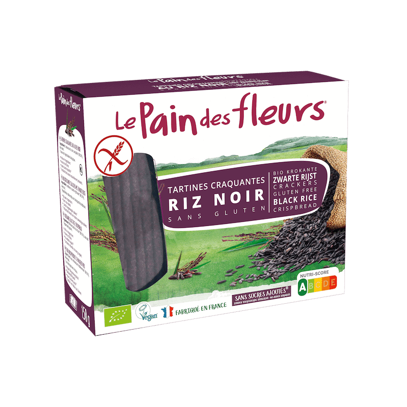 TARTINES CRAQUANTES RIZ NOIR (150G) LE PAIN DES FLEURS Le Pain des Fleurs  dans votre magasin bio en ligne Etiketbio.eu