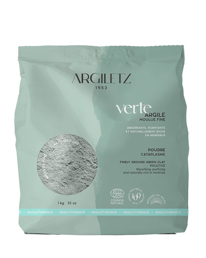 Argile Verte Moulue Fine 1kg Argiletz Argiletz  dans votre magasin bio en ligne Etiketbio.eu