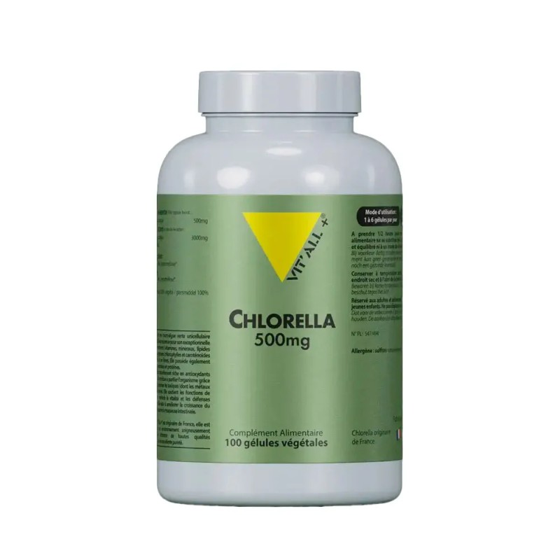 Chlorella 500mg 100gels Vit'all +  dans votre magasin bio en ligne Etiketbio.eu