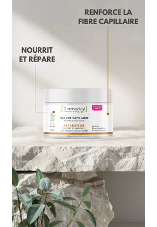 Masque Capillaire Réparateur 250ml Dermaclay Dermaclay  dans votre magasin bio en ligne Etiketbio.eu
