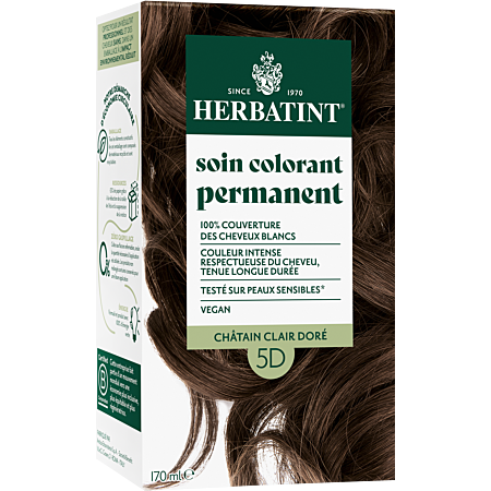 Coloration 5D Châtain Clair Doré Herbatint Herbatint  dans votre magasin bio en ligne Etiketbio.eu