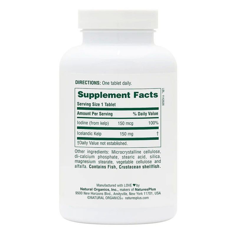 Kelp Iode 300 comprimés Nature's Plus Nature's Plus  dans votre magasin bio en ligne Etiketbio.eu