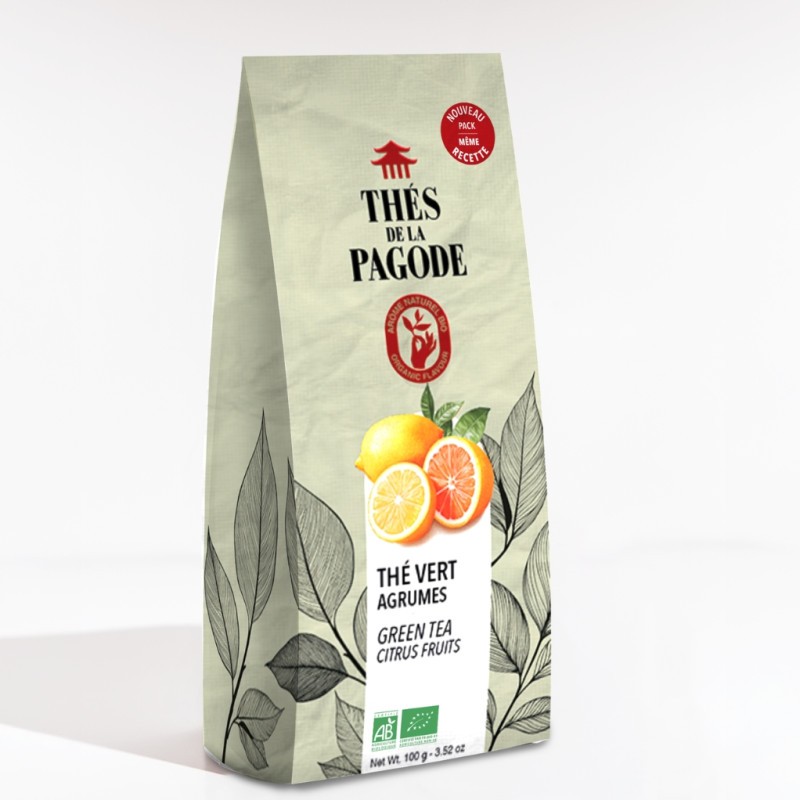Thé Vert Agrumes 100g Les Thés de la Pagode Les Thés de la Pagode  dans votre magasin bio en ligne Etiketbio.eu