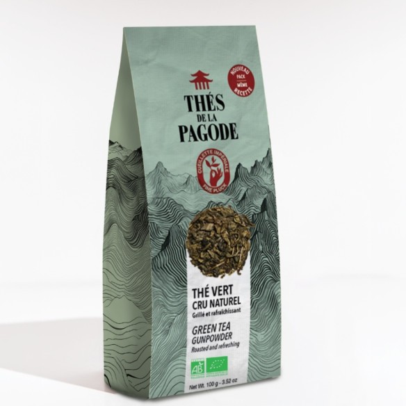 THE VERT NATUREL 100G — Thé vert Gunpowder bio, origine Zhejiang