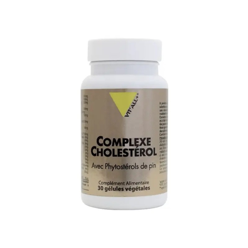 Complexe cholesterol avec phytostérols de pin 30 gélules Vit'all +  dans votre magasin bio en ligne Etiketbio.eu