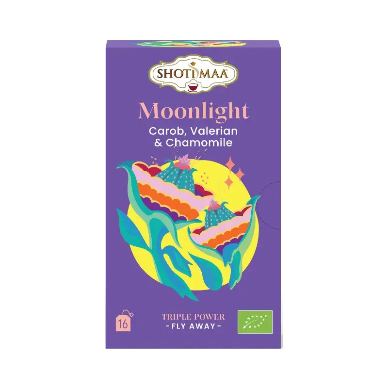 Infusion Moonlight caroube valériane Shoti Maa 16 sachets Shoti Maa  dans votre magasin bio en ligne Etiketbio.eu