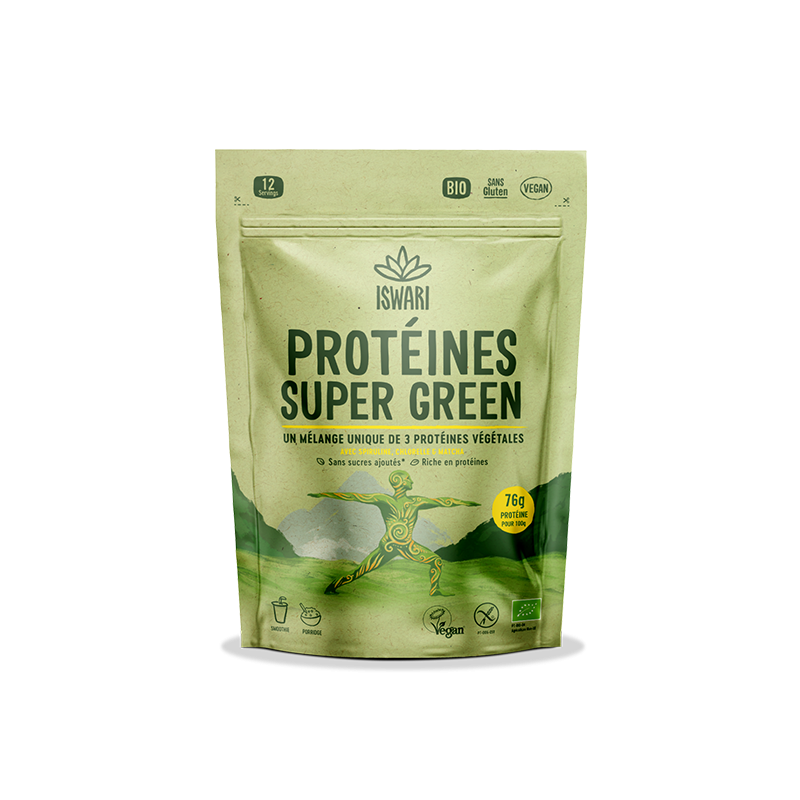 Protéines Super Green Iswari 250 g bio Iswari  dans votre magasin bio en ligne Etiketbio.eu