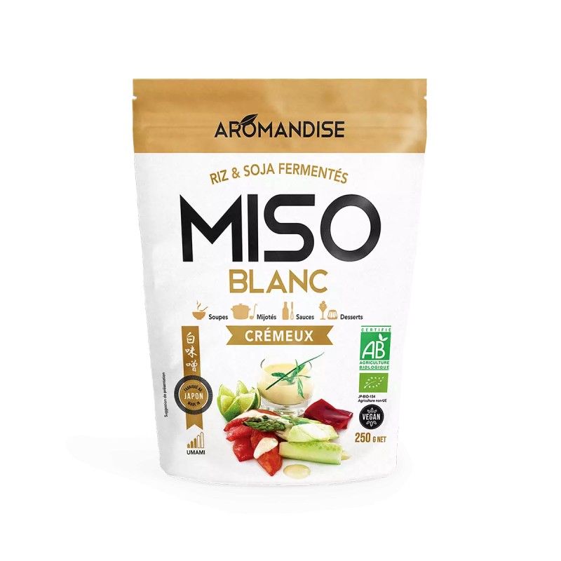 Miso blanc crémeux Aromandise 250g  Aromandise  dans votre magasin bio en ligne Etiketbio.eu