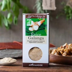 Galanga en poudre bio Aromandise 35g  Hildegarde de Bingen  dans votre magasin bio en ligne Etiketbio.eu