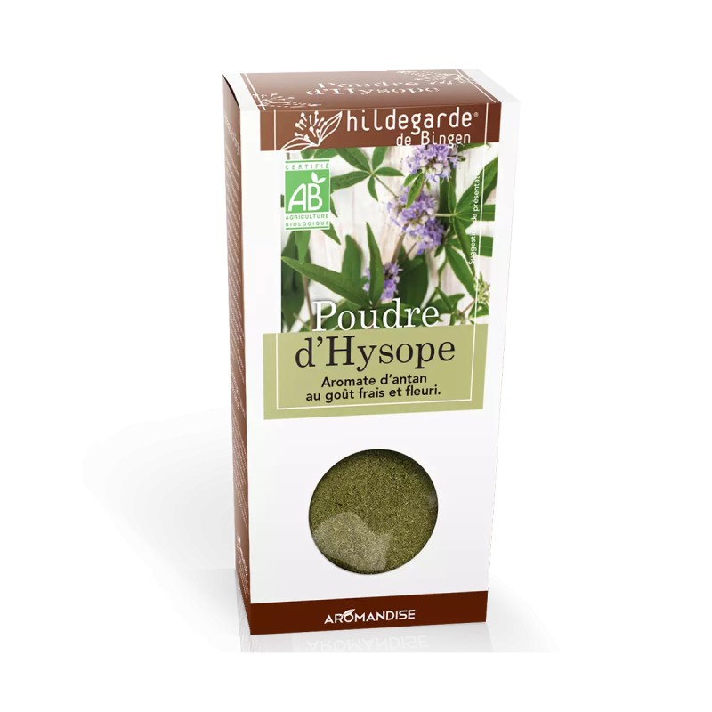 Poudre d’hysope bio Aromandise 25g  Hildegarde de Bingen  dans votre magasin bio en ligne Etiketbio.eu