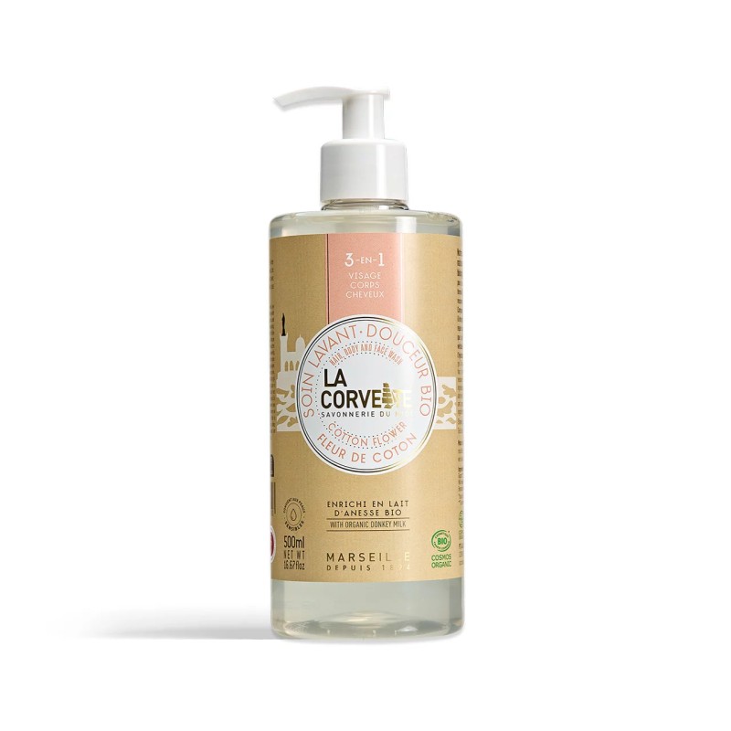 Soin lavant 3-en-1 Fleur de Coton La Corvette  La Corvette  dans votre magasin bio en ligne Etiketbio.eu