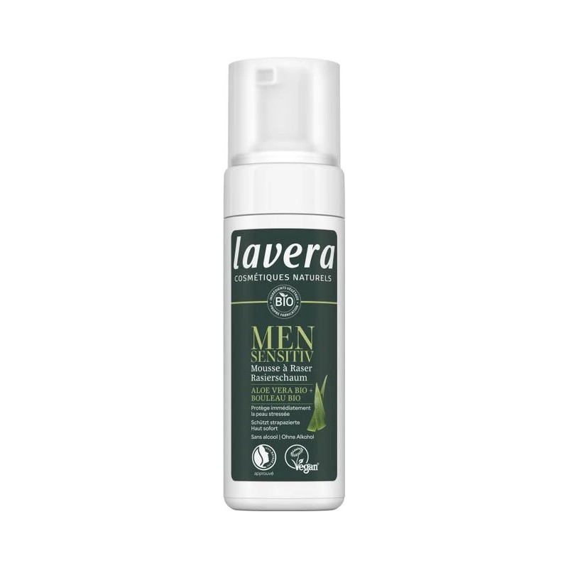 Mousse à raser Men Sensitive Lavera 150ml  Lavera  dans votre magasin bio en ligne Etiketbio.eu