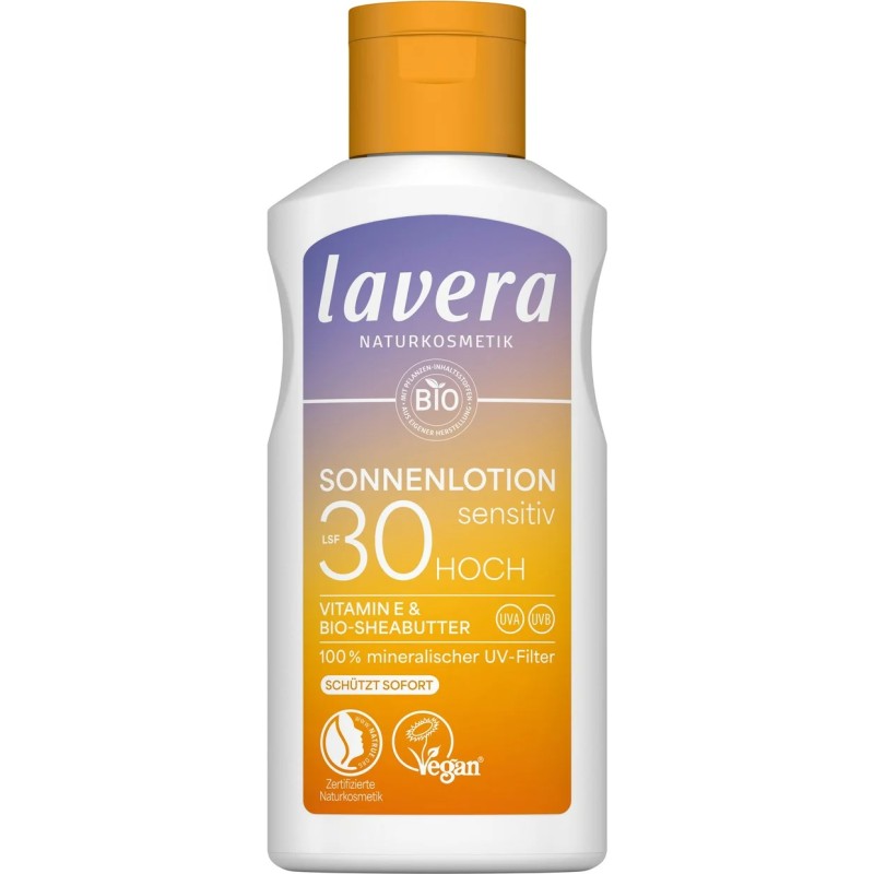 Lotion solaire SPF30 Sensitive Lavera 100ml  Lavera  dans votre magasin bio en ligne Etiketbio.eu