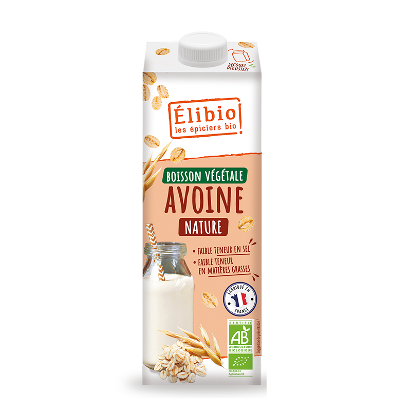 Boisson avoine bio Elibio 1L France Elibio  dans votre magasin bio en ligne Etiketbio.eu