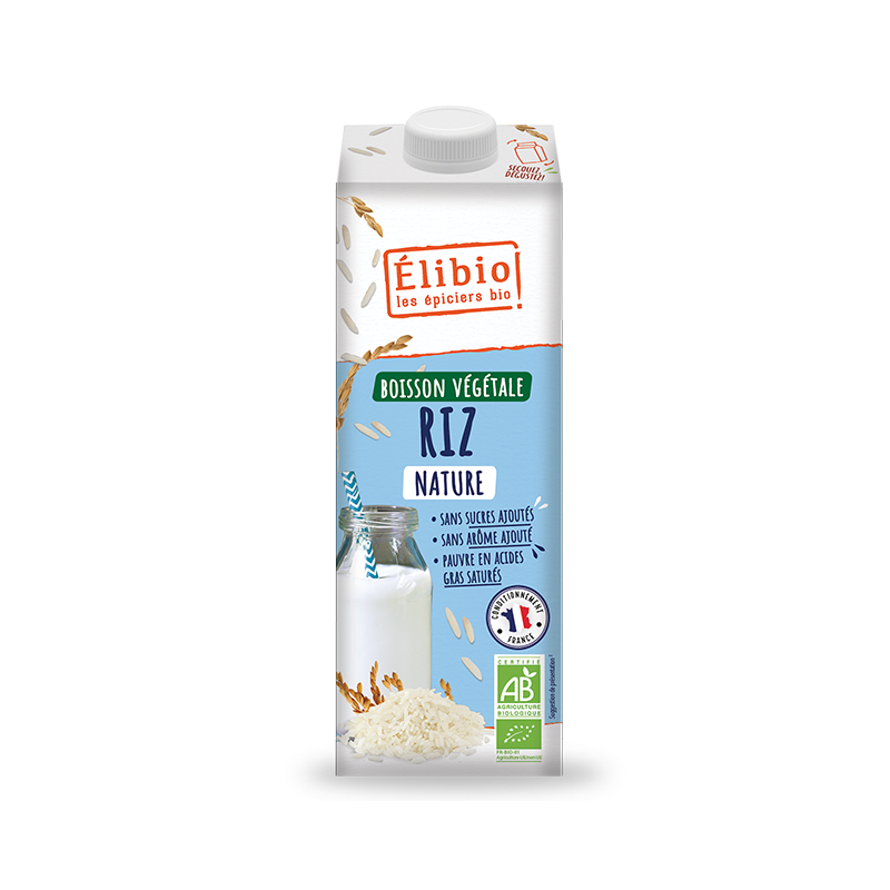 Boisson riz bio Elibio 1L France Elibio  dans votre magasin bio en ligne Etiketbio.eu