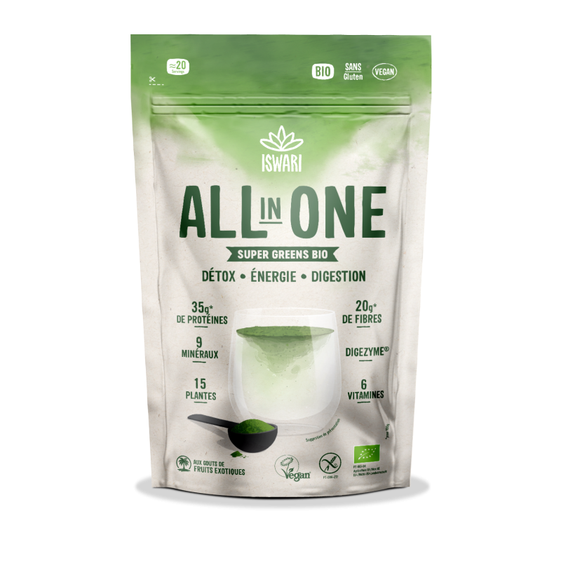 All in One Super Greens Iswari 200g Iswari  dans votre magasin bio en ligne Etiketbio.eu