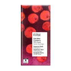 Chocolat noir cranberries Vivani 80g bio Vivani  dans votre magasin bio en ligne Etiketbio.eu