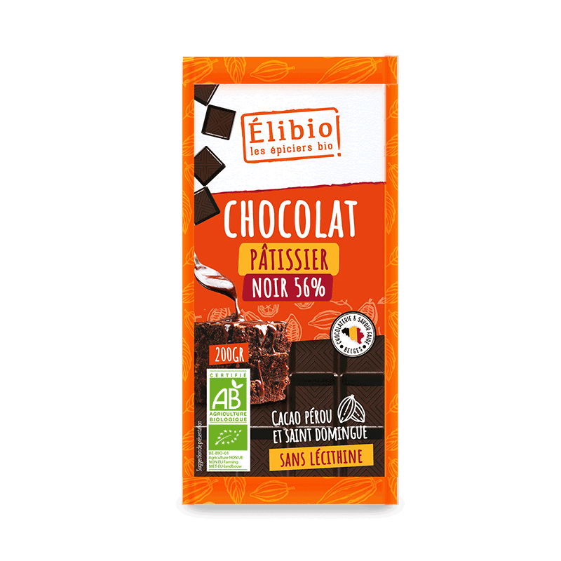 Chocolat noir dessert 56% Elibio 200g