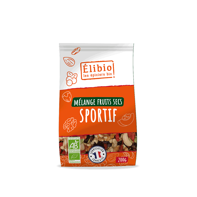 Mélange sportif Elibio 200g fruits secs bio Elibio  dans votre magasin bio en ligne Etiketbio.eu