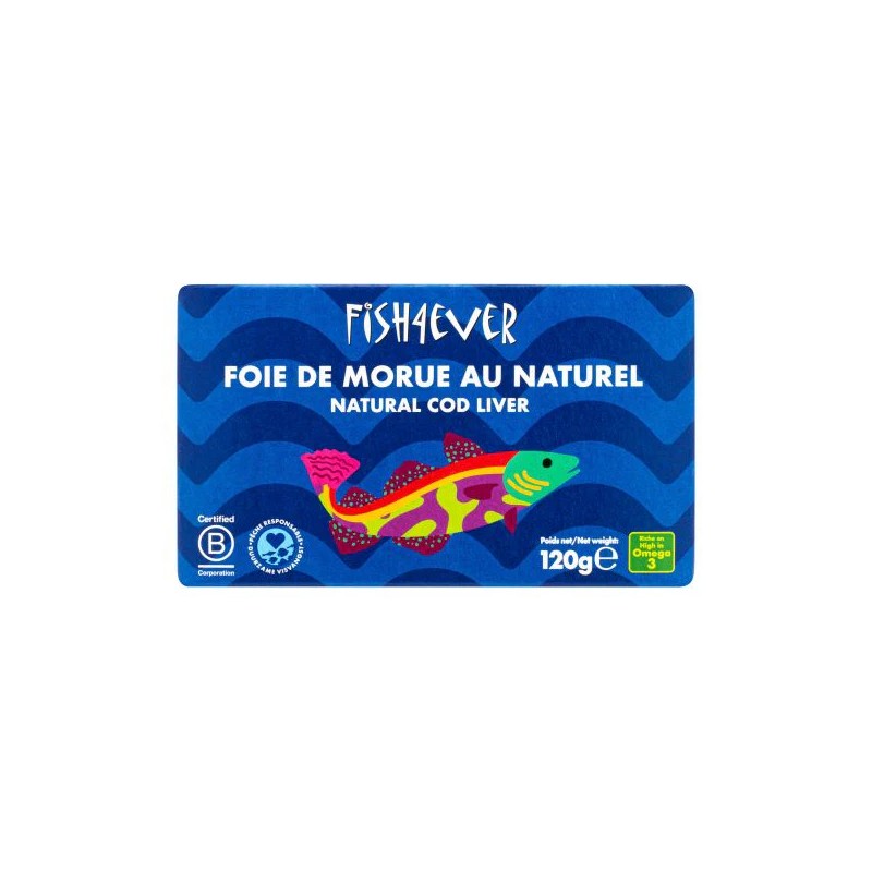 Foie de morue au naturel Fish4Ever 120g Fish4ever  dans votre magasin bio en ligne Etiketbio.eu