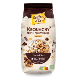 Krounchy chocolat proteine 500g Grillon d'Or  dans votre magasin bio en ligne Etiketbio.eu