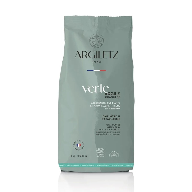Argile verte granulee 3kg Argiletz  dans votre magasin bio en ligne Etiketbio.eu
