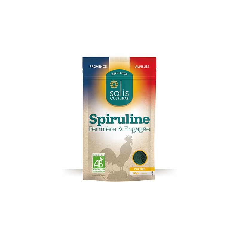 Spiruline poudre bio 80g Solis Culturae   dans votre magasin bio en ligne Etiketbio.eu