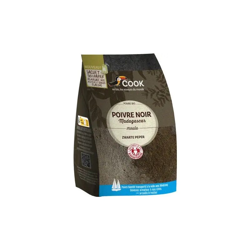 Poivre noir moulu bio Cook 150 g Cook  dans votre magasin bio en ligne Etiketbio.eu