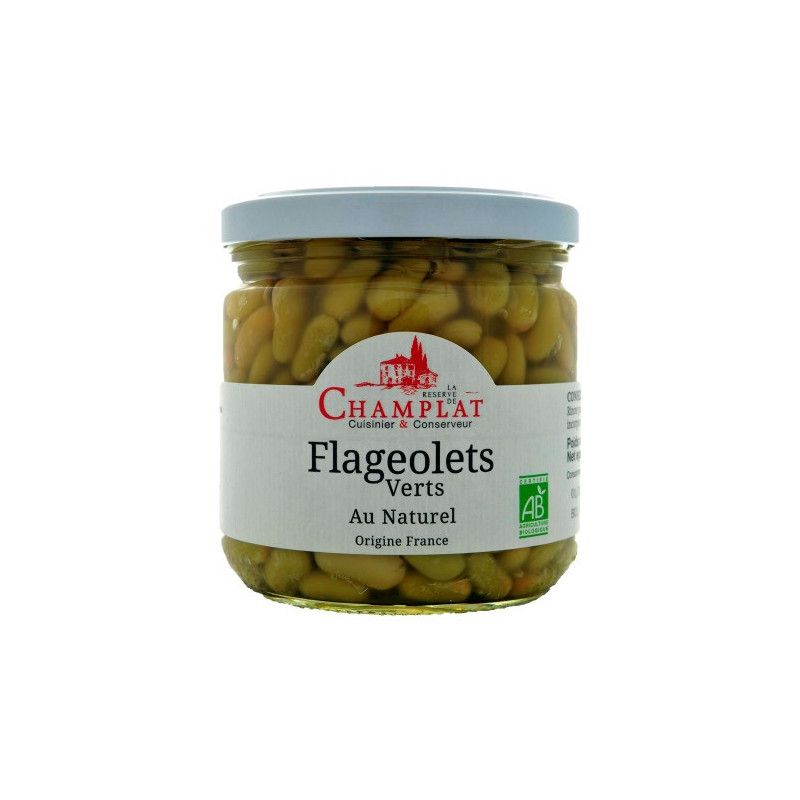 Flageolets verts bio au naturel Champlat RESERVE DE CHAMPLAT  dans votre magasin bio en ligne Etiketbio.eu
