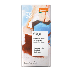 Chocolat au lait expresso bio 38% 90g – Vivani Vivani  dans votre magasin bio en ligne Etiketbio.eu