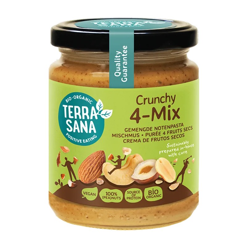 Purée 4 fruits secs crunchy bio TerraSana 250g TerraSana  dans votre magasin bio en ligne Etiketbio.eu