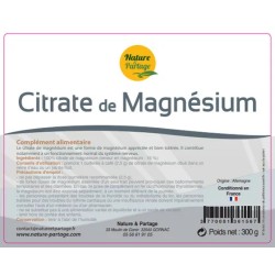 Citrate de magnésium poudre 300g – Nature & Partage Nature & Partage  dans votre magasin bio en ligne Etiketbio.eu