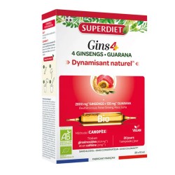 Ginseng immunite x20 ampoules Super Diet  dans votre magasin bio en ligne Etiketbio.eu