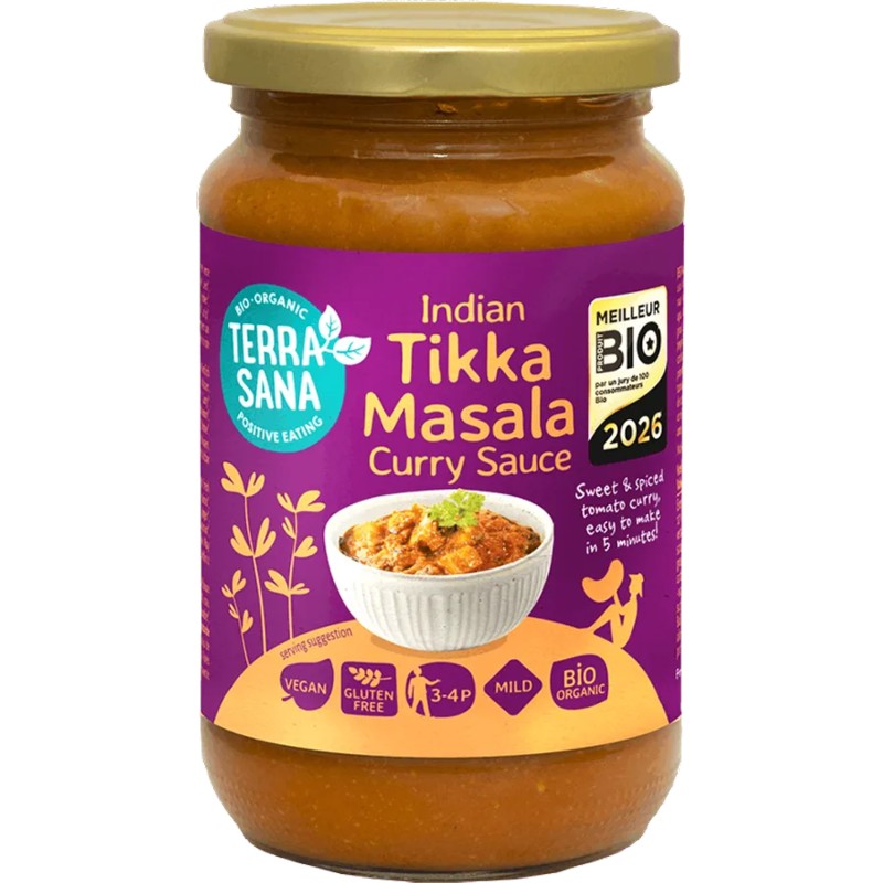 Sauce tikka masala bio TerraSana 350g TerraSana  dans votre magasin bio en ligne Etiketbio.eu