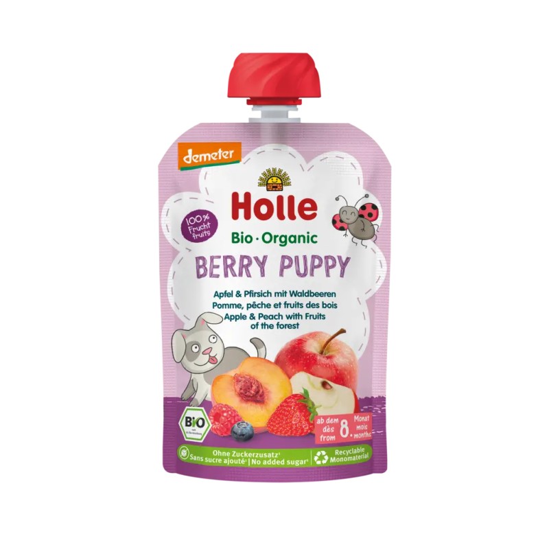 Gourde bébé pomme pêche fruits des bois bio 100g – Holle Holle  dans votre magasin bio en ligne Etiketbio.eu