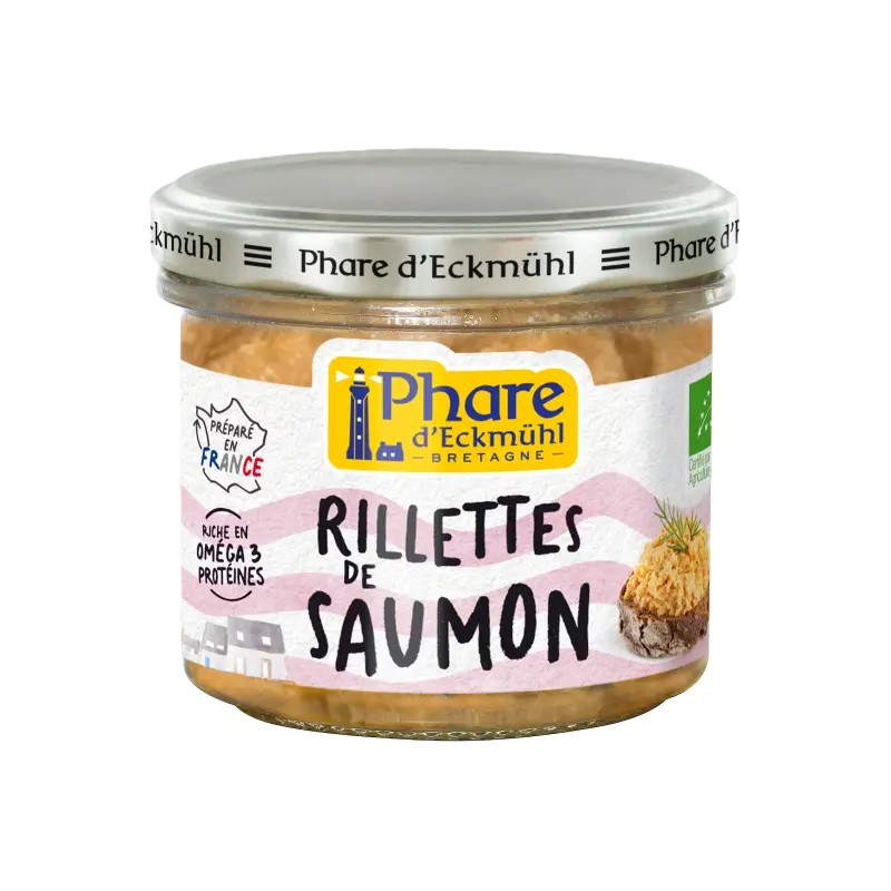 Rillette de saumon 90g – Phare d’Eckmühl Phare d’Eckmühl  dans votre magasin bio en ligne Etiketbio.eu