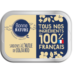 Sardines à l’huile de colza 115g bio – Bonne Nature Bonne Nature  dans votre magasin bio en ligne Etiketbio.eu