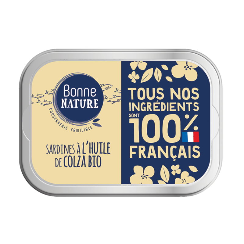 Sardines à l’huile de colza 115g bio – Bonne Nature Bonne Nature  dans votre magasin bio en ligne Etiketbio.eu
