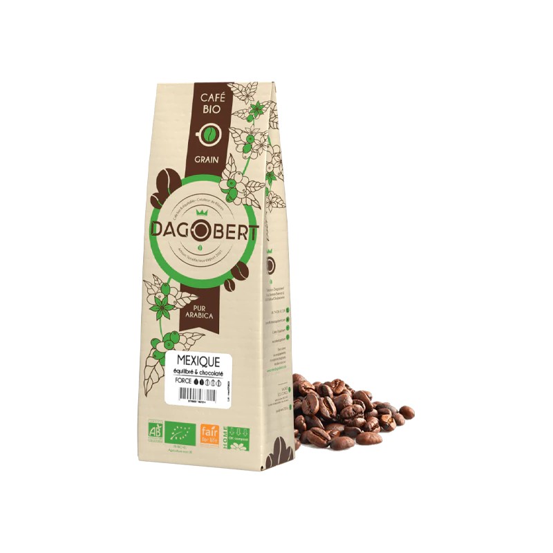 Café grains Mexique Bio 500g équitable – Dagobert Dagobert  dans votre magasin bio en ligne Etiketbio.eu