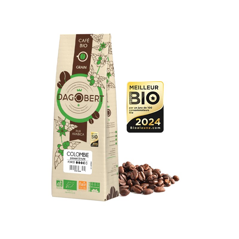 Café en grains Colombie bio 1kg – Dagobert équitable Dagobert  dans votre magasin bio en ligne Etiketbio.eu