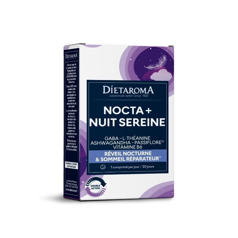 Nocta Nuit Sereine 30 comprimés Dietaroma  dans votre magasin bio en ligne Etiketbio.eu