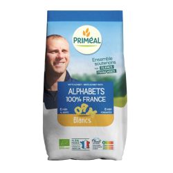 Alphabets blancs bio 500g – Pâtes à potage Priméal Priméal  dans votre magasin bio en ligne Etiketbio.eu