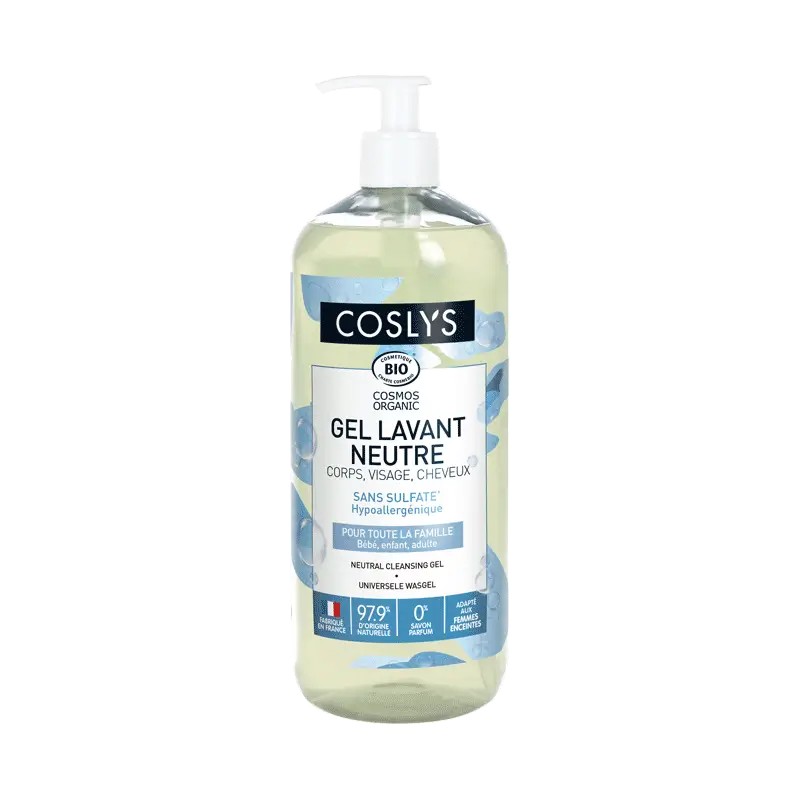 Gel lavant neutre bio 1L 3-en-1 – Coslys Coslys  dans votre magasin bio en ligne Etiketbio.eu