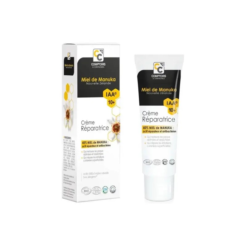 Crème réparatrice Manuka 40% bio – Comptoirs & Compagnies Comptoirs et Compagnies  dans votre magasin bio en ligne Etiketbio.eu