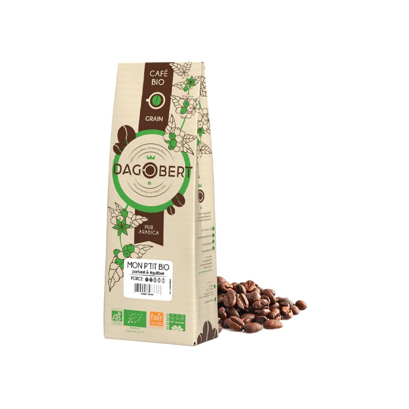 Café en grains Mon P’tit Bio 1kg équitable – Dagobert Dagobert  dans votre magasin bio en ligne Etiketbio.eu
