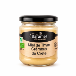 Miel de thym crémeux Bio 375g – Baramel Baramel  dans votre magasin bio en ligne Etiketbio.eu