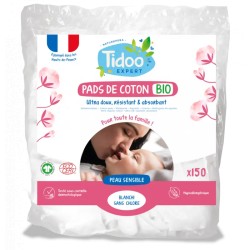 Pads coton bio Tidoo x150 Tidoo  dans votre magasin bio en ligne Etiketbio.eu
