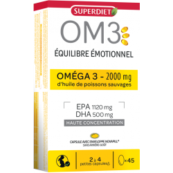 OM3 Équilibre émotionnel Premium 45 caps – Superdiet Super Diet  dans votre magasin bio en ligne Etiketbio.eu
